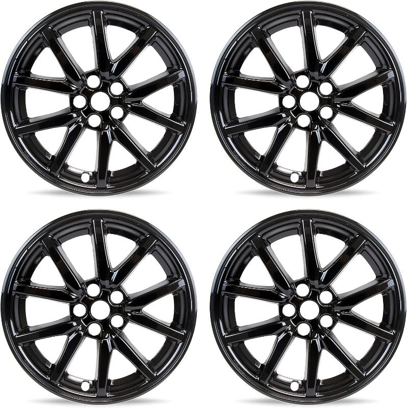 Photo 1 of Mayde 18-Inch Hub Caps fits 2017-2022 Tesla Model 3, Replacement Wheel Covers (Set of 4,) (Gloss Black)
