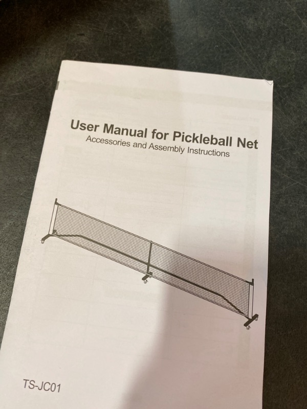 Photo 3 of Portable Pickleball Net on Wheels, 22FT Standard Pickleball Net for Driveway Backyard, Strong PE Net, Metal Frame, 4 Balls, 1 Carry Bag, Pickleball Net System for Indoor & Outdoor Play