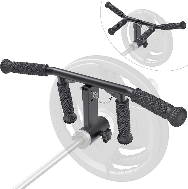 Photo 1 of SELEWARE T Bar & V Bar Landmine Handle Attachment for 2" Barbell Bar, Solid Multi-Grip Landmine Handle T Row Attachment with Non-Slip Rubber Handle, Fits 2" Olympic Bars Strength Training Bars
