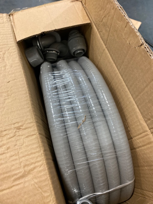 Photo 2 of 1inch 50ft Electrical Conduit Kit,with 5 Straight and 3 Angle Fittings Included,Flexible Non Metallic Liquid Tight Electrical Conduit(1" Dia, 50 Feet)
