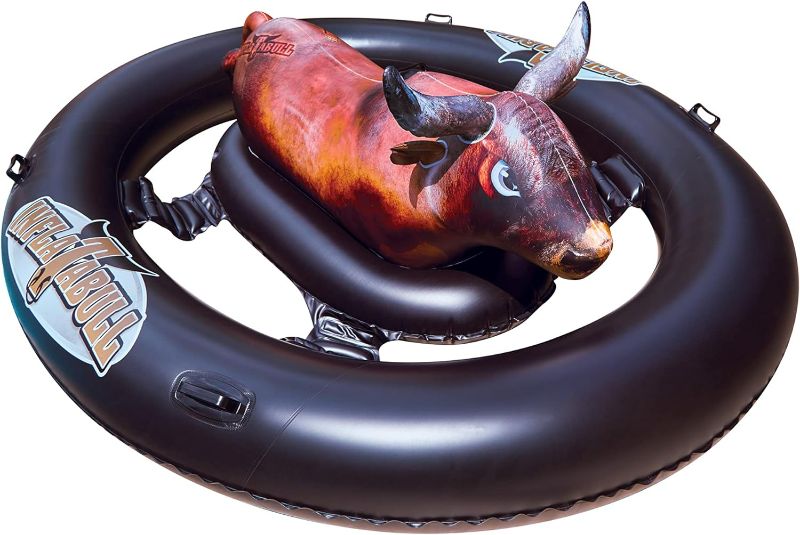 Photo 1 of Inflatabull - Inflatable Pool Float Toy with Bull - Swimming Pool Floatie for Families, Adults, and Kids Ages 9 and Up
