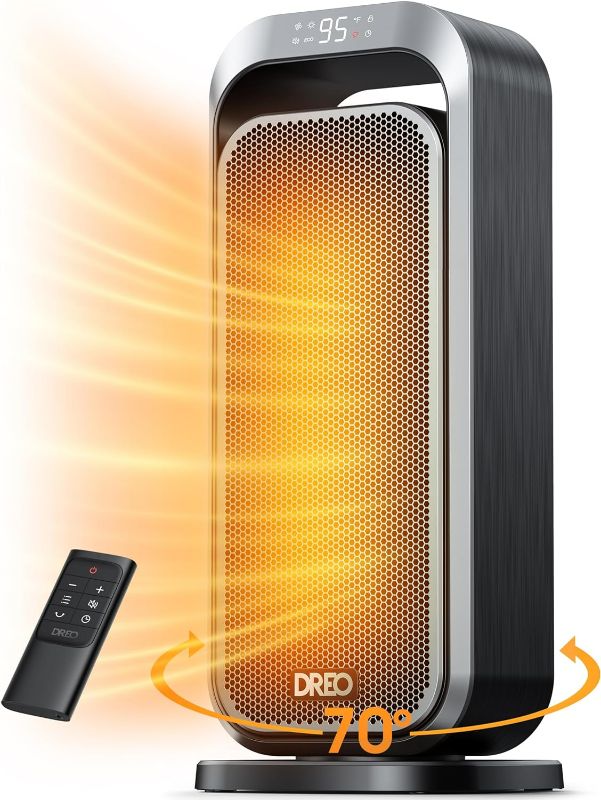 Photo 1 of Dreo Space Heaters for Indoor Use, 15 Inch Portable Heater with 70°Oscillation, 1500W Electric Heaters with Remote, 12H Timer, Safety Heat, Large PTC Ceramic Electric Heater for Bedroom Home Office
