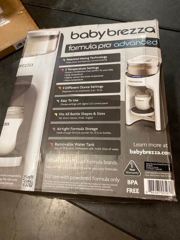 Photo 3 of New and Improved Baby Brezza Formula Pro Advanced Formula Dispenser Machine - Automatically Mix a Warm Formula Bottle Instantly - Easily Make Bottle with Automatic Powder Blending