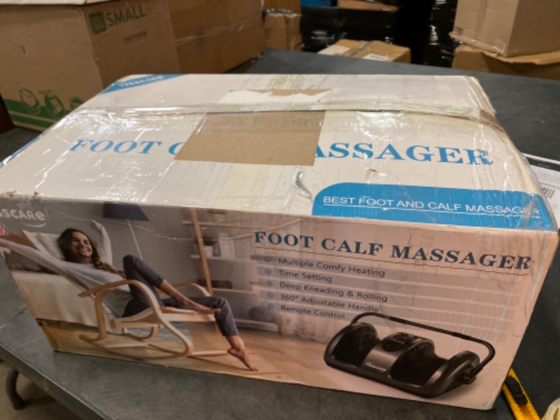 Photo 3 of TISSCARE Shiatsu Massage Foot Massager Machine - Improves Blood Flow Circulation, Deep Kneading & Tissue with Heat /Remote, Neuropathy, Plantar Fasciitis, Diabetics, Pain Relief Upgrade Gray