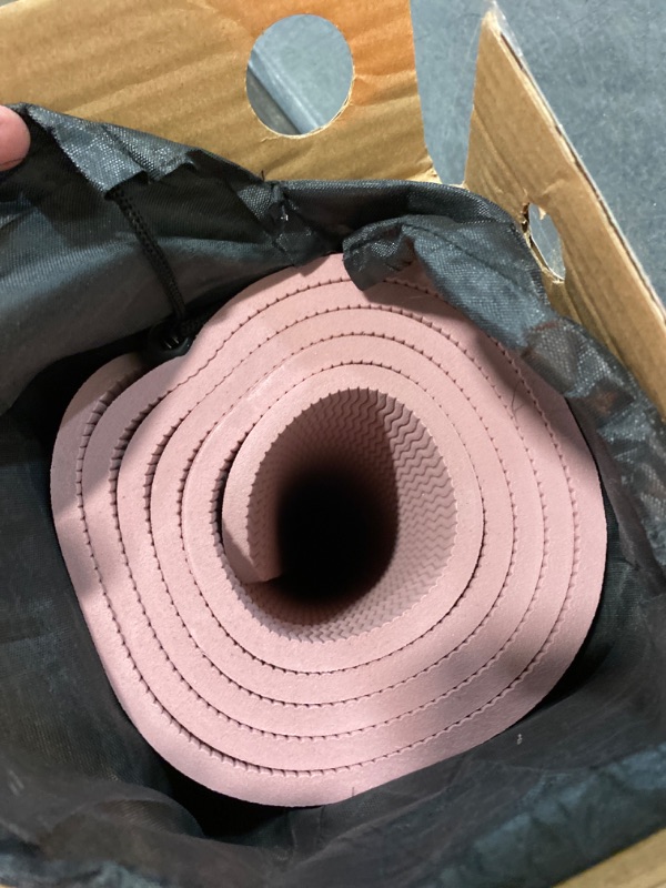 Photo 2 of Thick Yoga Mat, YOTTOY Large 72"x 32"x1/3" Extra Wide Non-Slip Exercise Fitness Yoga Mats,Eco-Friendly TPE Exercise Mats for Women Men Home Workout with Strap Bag pink