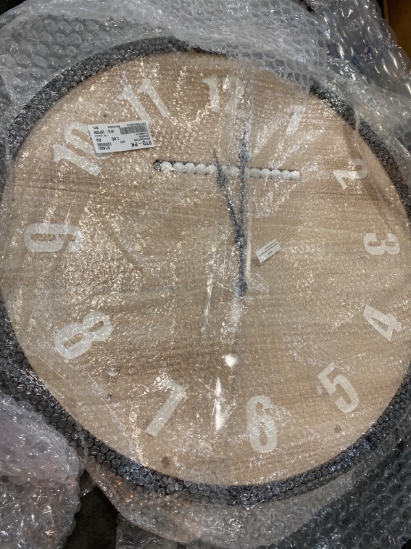 Photo 2 of Brown Wood Analog Wall Clock (35")