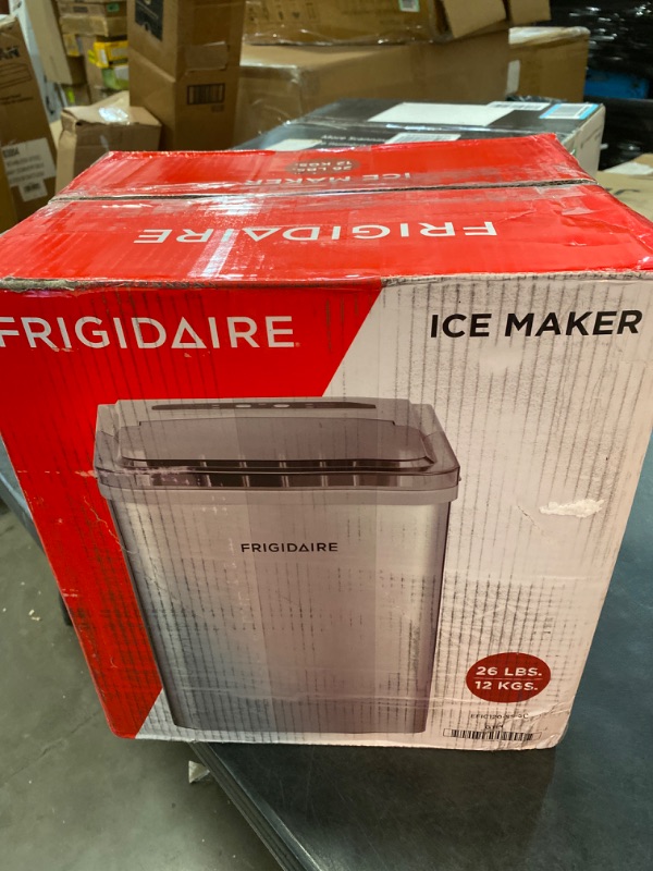 Photo 3 of Frigidaire EFIC120-SS-SC Self Cleaning Stainless Steel Ice Maker, Makes 26 Lbs. of Bullet Shaped Ice Cubes Per Day, Silver Stainless