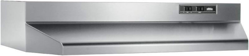 Photo 1 of Broan-NuTone 403004 Under- Cabinet Ducted Range Hood with 2-Speed Exhaust Fan and Light, 30-inch, Stainless Steel
