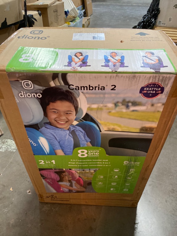 Photo 3 of Diono Cambria 2 XL, Dual Latch Connectors, 2-in-1 Belt Positioning Booster Seat, High-Back to Backless Booster with Space and Room to Grow, 8 Years 1 Booster Seat, Black 2020 Black