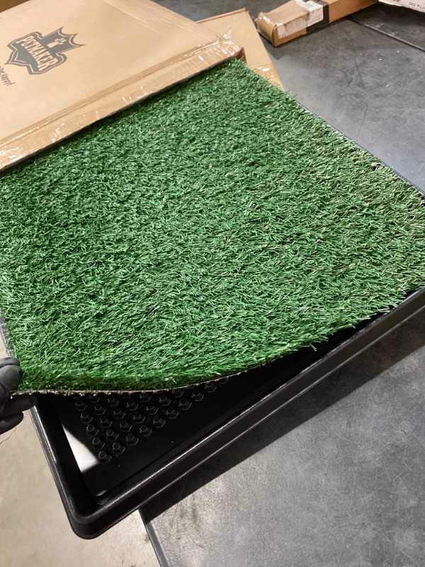 Photo 2 of Artificial Grass Puppy Pee Pad for Dogs and Small Pets - 20x25 Reusable 3-Layer Training Potty Pad with Tray