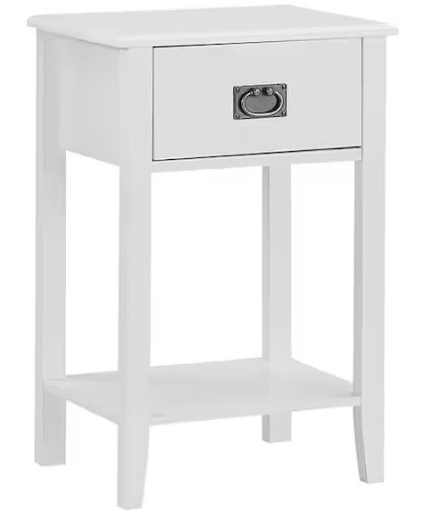 Photo 1 of Tall Nightstand, Bedside Table with 1 Drawers and Storage Shelf, Industrial End Table