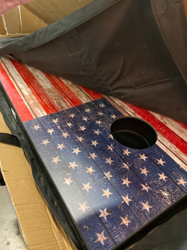 Photo 2 of GoSports Classic Cornhole Set  Travel Case and Game Rules (Choice of style) 4’x2’ American Flag