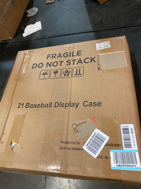 Photo 4 of DisplayGifts Baseball Display Case Baseball Holders for Balls Display with 21 Slots Wall Display Box 96% Clear Antifade UV Protection with Gold Locks for Homerun and Collector Autograph Balls
