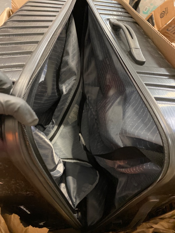 Photo 3 of U.S. Traveler Boren Polycarbonate Hardside Rugged Travel Suitcase Luggage with 8 Spinner Wheels, Aluminum Handle, Black, Checked-Large 30-Inch
