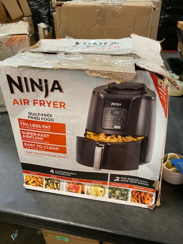 Photo 3 of Ninja AF101 Air Fryer that Crisps, Roasts, Reheats, & Dehydrates, for Quick, Easy Meals, 4 Quart Capacity, & High Gloss Finish, Grey