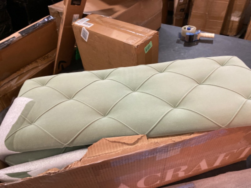 Photo 2 of CASACRAFT. Head Boards/Queen,Headboard Wall Panels, Velvet Fabric, Peel & Stick, Pack of 4 Green Tufted Queen Headboards (31x11.4 Each). Green Queen