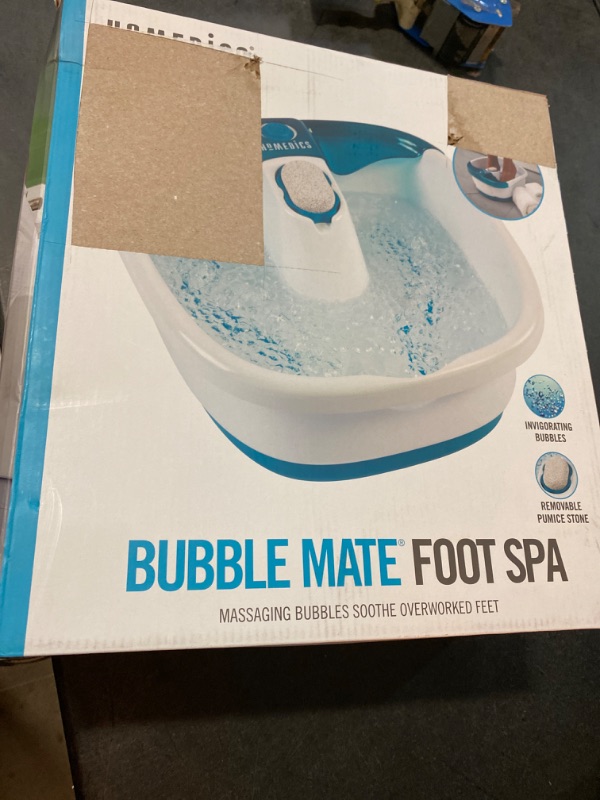 Photo 3 of HoMedics Bubble Mate Foot Spa, Toe Touch Controlled Foot Bath with Invigorating Bubbles and Splash Proof, Raised Massage nodes and Removable Pumice Stone