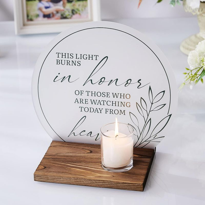 Photo 1 of AW BRIDAL Sympathy Candle Wedding Sign, In Memory of Loved One, Bereavement Gift for Loss of Mom/Father/Husband
