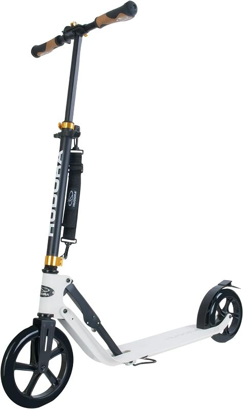 Photo 1 of Hudora Scooter for Adults - Folding Adult Scooters Adjustable Height, Scooters for Teens 12 Years and up, Kick Scooter for Outdoor Use, Lightweight Durable All-Aluminum Frame
