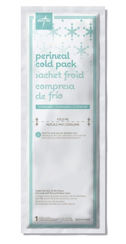 Photo 1 of Medline Standard Perineal Cold Packs, 4.5" x 14.25", Pack of 24, Ideal for Postpartum Perineal Care
