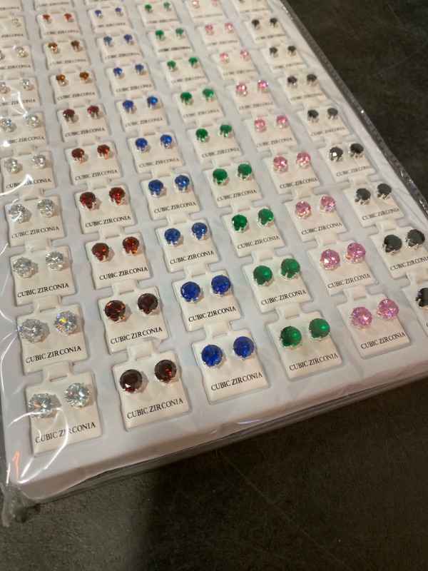 Photo 2 of Cubic Zirconia Earings, Multiple Colors and Sizes 