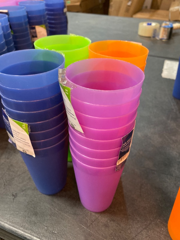 Photo 1 of 32 PIECES Assorted Color Plastic Cups (12oz)