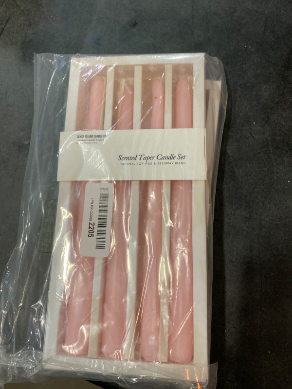 Photo 2 of Rose Scented Soy Wax Taper Candle Set - Pink (2-Pack)
