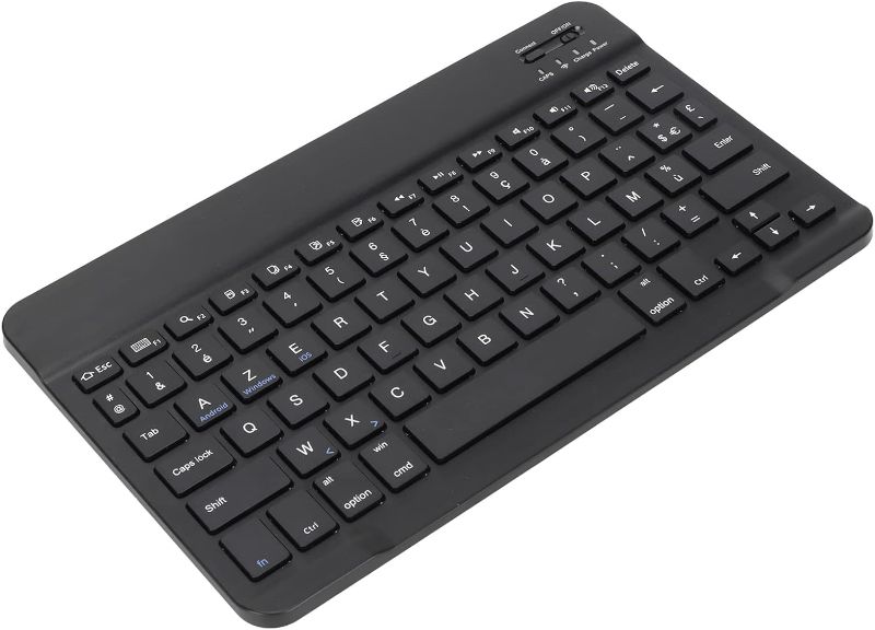 Photo 1 of Sanpyl Wireless Keyboard, 10in Ultra Thin Bluetooth French AZERT Keyboard Scissor Style Slim Waterproof Multifunctional Keyboard for Tablet Phone Computer(Black)

