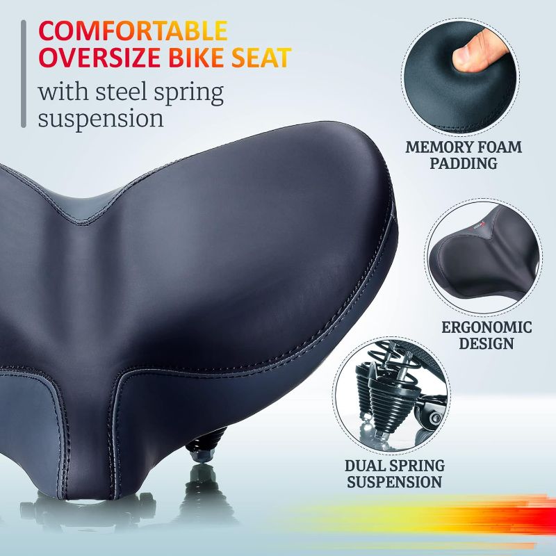 Photo 1 of Giddy Up! Bike Seat - Comfortable Bike Saddle for Exercise and Road Bicycle with LED - Wide Padded Bicycle Saddle for Peloton - Replacement Comfort Bicycle Seat Cushion
