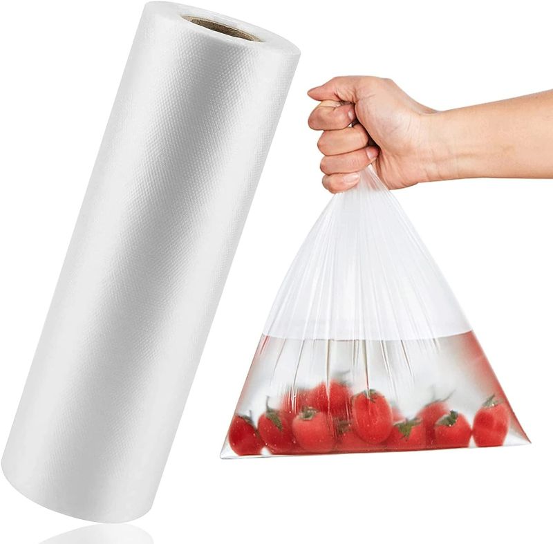 Photo 1 of LabelMore 12'' x 16'' Plastic Produce Bags on a Roll, Clear, Food Storage Bags for Bread, Vegetable, Fruits and Meat, 350 Bags/Roll
