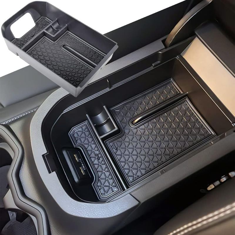 Photo 1 of TACORBO Center Console Organizer Compatible with RAV4 2019 2021 2020 2022 2023 2024 Insert Tray Accessories, Armrest Secondary Storage Box, Black Trim
