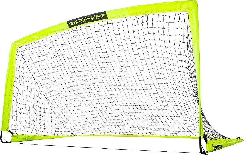 Photo 1 of Franklin Sports Blackhawk Soccer Goal - Pop Up Backyard Soccer Nets - Foldable Indoor + Outdoor Soccer Goals - Portable Adult + Kids Soccer Goal
