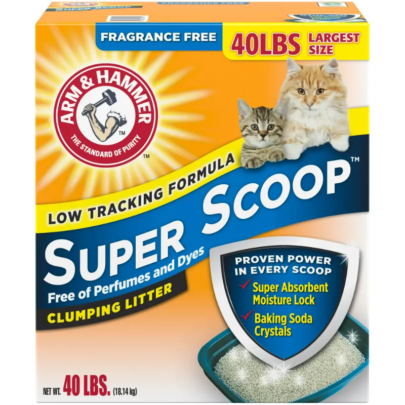 Photo 1 of Arm & Hammer Super Scoop Fragrance Free Clumping Clay Cat Litter, 40 lb
