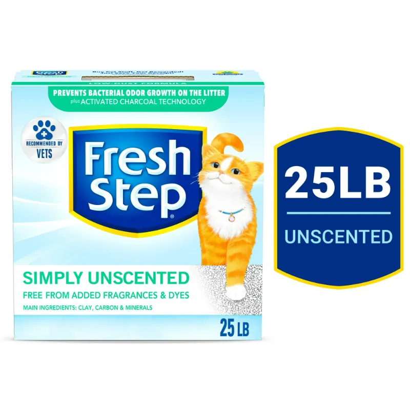 Photo 1 of Fresh Step Simply Unscented Litter, Clumping Cat Litter, 25 lb

