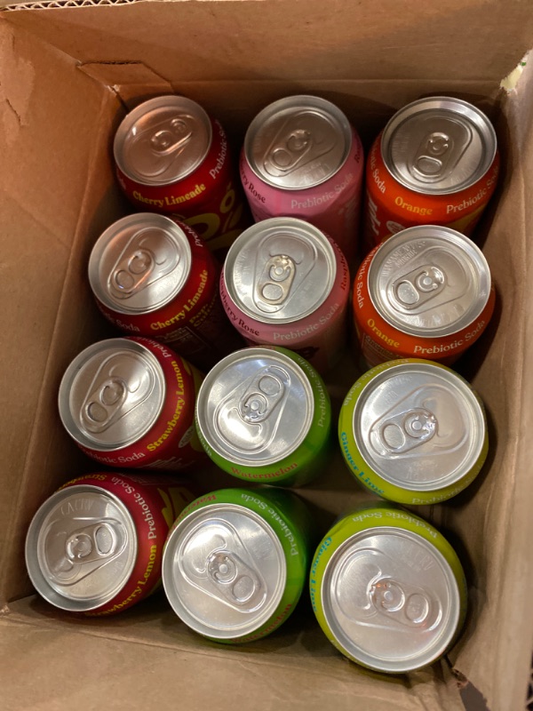 Photo 2 of POPPI Sparkling Prebiotic Soda w/ Gut Health & Immunity Benefits, Beverages w/ Apple Cider Vinegar, Seltzer Water & Fruit Juice, Low Calorie & Low Sugar Drinks, Fun Favs Variety Pack, 12oz (12 Pack) (Packaging & Flavors May Vary) (Variety) Fun Favorites 1