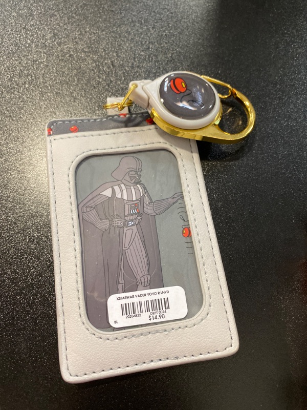 Photo 1 of Loungefly Disney Darth Vader Yo-yo Grey Retractable Lanyard ID Holder and Funko Pop Keychain Star Wars Grogu ( Baby Yoda )