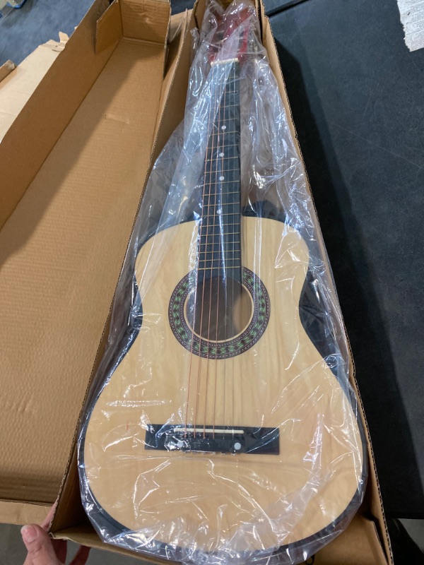 Photo 2 of Beginner 30” Classical Acoustic Guitar - 6 String Linden Wood Traditional Style Guitar w/ Wood Fretboard, Case Bag, Nylon Strap, Tuner, 3 Picks - Great for Beginner, Children Use - Pyle PGAKT30