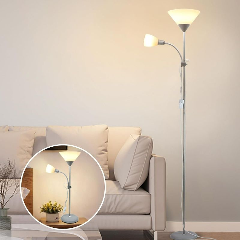 Photo 1 of DINGLILIGHTING LED Floor Lamp DLLT Mother-Daughter Floor Lamps with Reading Lights, Modern Standing Pole Light, Torchiere Free Standing Lamp for Living Room, Bedroom, Office 
