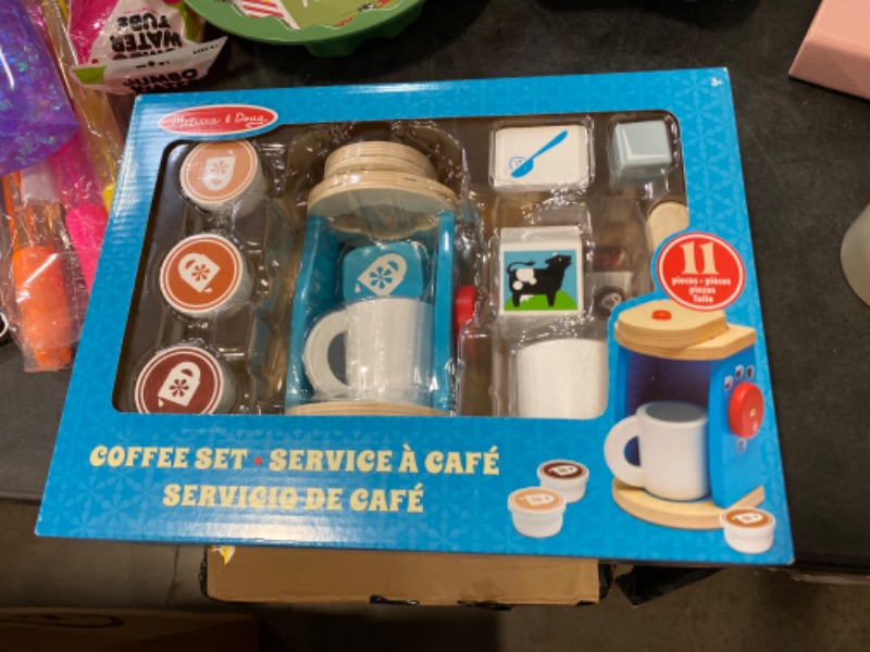 Photo 2 of Melissa & Doug 11-Piece Brew and Serve Wooden Coffee Maker Set - Play Kitchen Accessories
