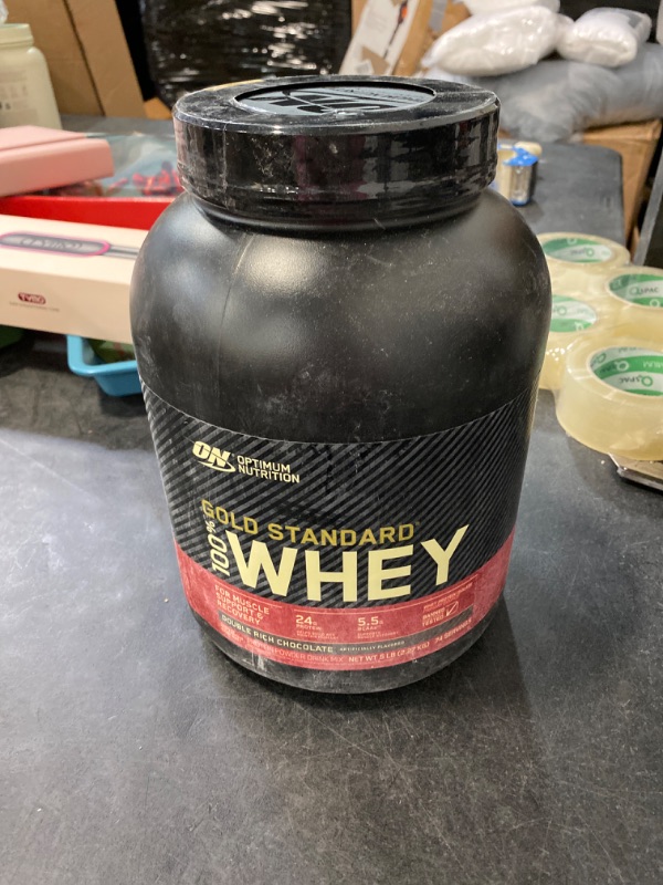 Photo 2 of Optimum Nutrition Gold Standard 100% Whey Protein Powder, Double Rich Chocolate, 5 Pound (Packaging May Vary) Double Rich Chocolate 5 Pound (Pack of 1)