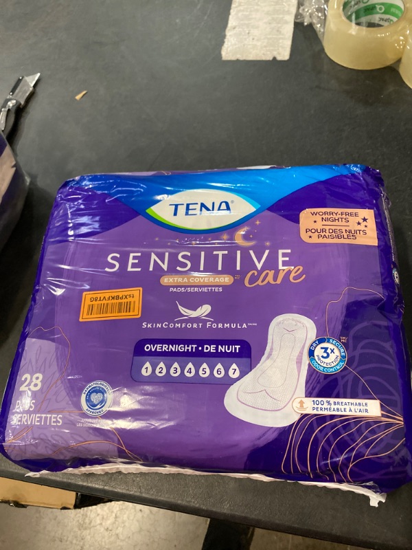 Photo 2 of TENA Intimates Overnight Dry-Fast Core Adult Female Bladder Control Pads, 16 Inch, 28 Count, 1 Pack 28 Count (Pack of 1)