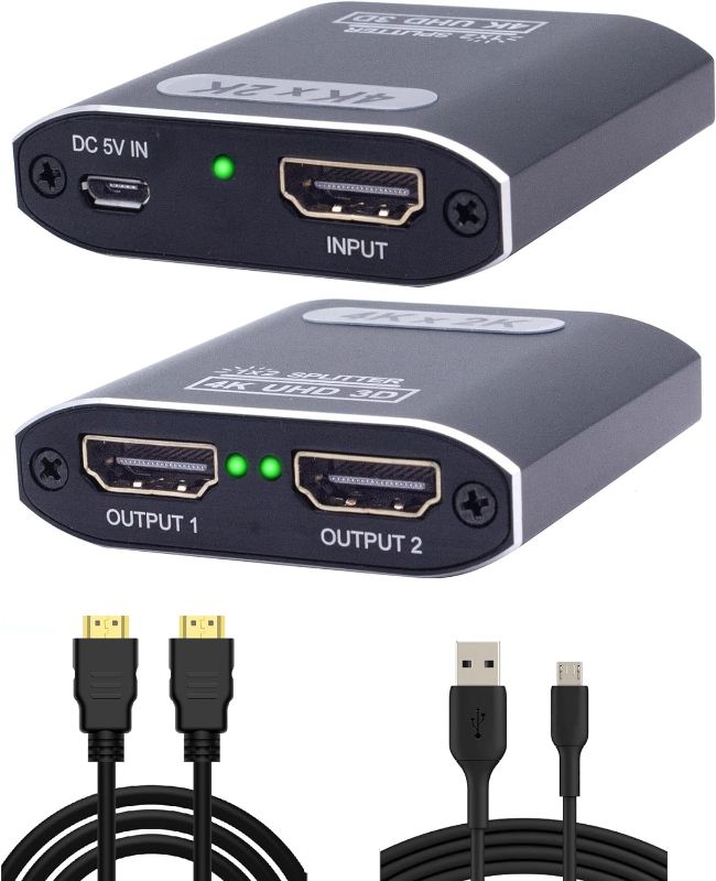Photo 1 of HDMI Splitter 1 in 2 Out 4K Hdmi Splitter Extended Display,Hdmi Adapter for Dual Monitors Supports