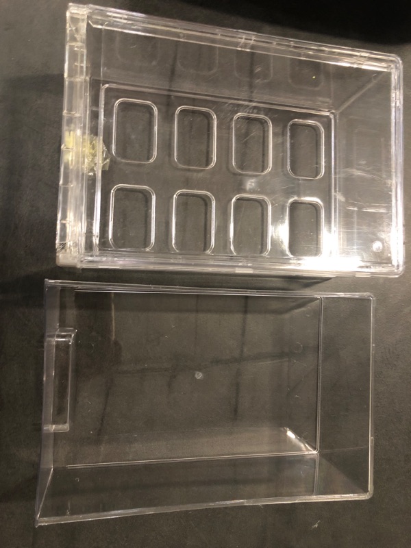 Photo 1 of MANO 2Pack Clear Fridge Drawers Pull Out Stackable Refrigerator Drawer Organizer Bins Pantry Storage Box Plastic Food Containers for Kitchen Bathroom Office Closet (2pack Large)
