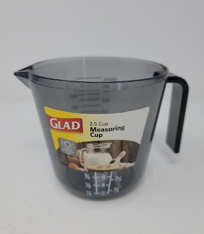 Photo 1 of Glad 2.5 Cup Measuring cup 600mL GLD-71143 Clear Black/gray Pack of 3