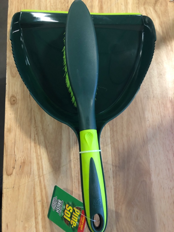 Photo 2 of Pine-Sol Dustpan and Brush Set | Nesting Snap-On Design | Portable, Compact Dust Pan and Hand Broom for Cleaning with Rubber Grip Edge, Green (2Pack)