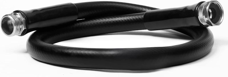 Photo 1 of TEKIIOO Short Garden Hose 3ft x 5/8", Garden Lead-In Hose, Heavy Duty, Anti-Kink, Flexible, No-Leaking, MALE to Female, Black