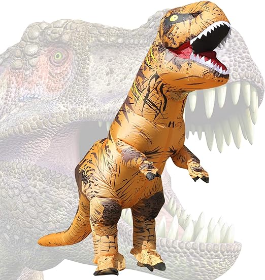Photo 1 of JASHKE Inflatable Dinosaur Costumes for Adult Dinosaur Halloween T rex Costume for Adults