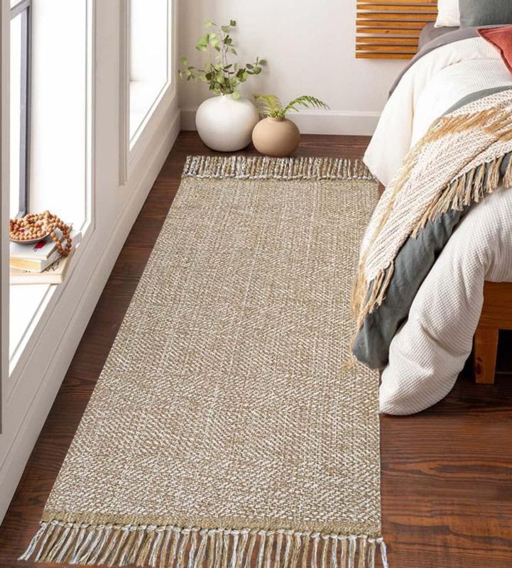 Photo 1 of Boho Bedroom Rug 2'x 4.3',Hand- Woven Washable Runner Rug with Tassel Modern Throw Kitchen Mat for Laundry/Doorway/Hallway/Kitchen Cute Entryway Carpet