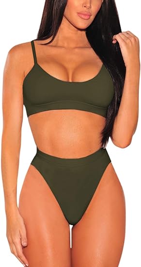 Photo 1 of Pink Queen Women's Push Up Spaghetti Straps High Waisted Cheeky Two Piece Swimsuit