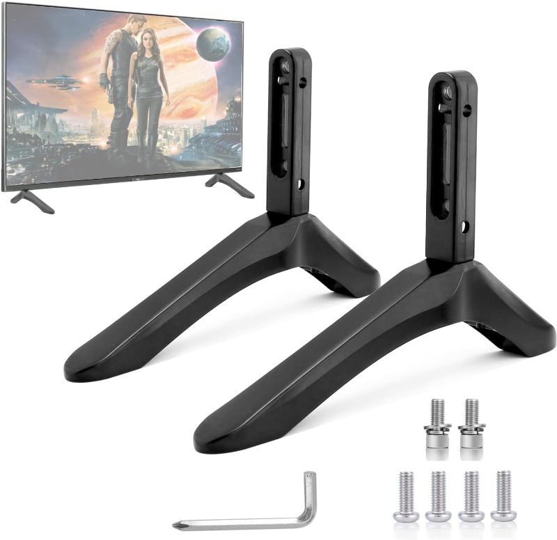 Photo 1 of Universal TV Stand Legs, Table Top TV Stand Base Replacement Legs for Most 27 to 55 Inch LCD LED Samsung LG Sony VIZIO TCL KONKA TVs, with Cable Management, Hold up to 99lbs - Black